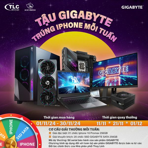 🎁 🎁 🎁 TẬU GIGABYTE – TRÚNG IPHONE MỖI TUẦN 🎁 🎁 🎁