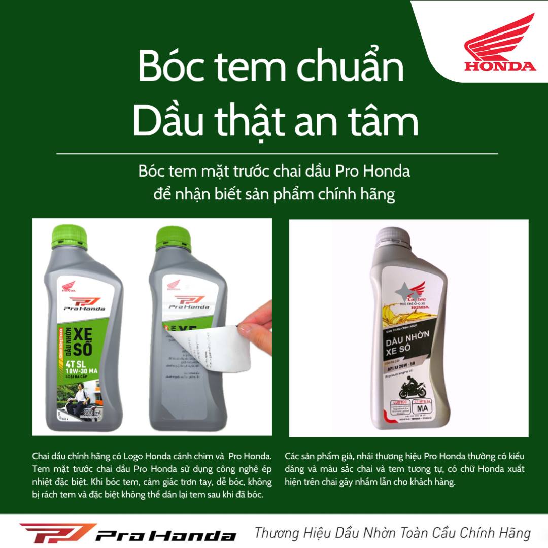 Cảnh Báo Hàng Giả, Nhái Thương Hiệu Dầu Nhờn Pro Honda
