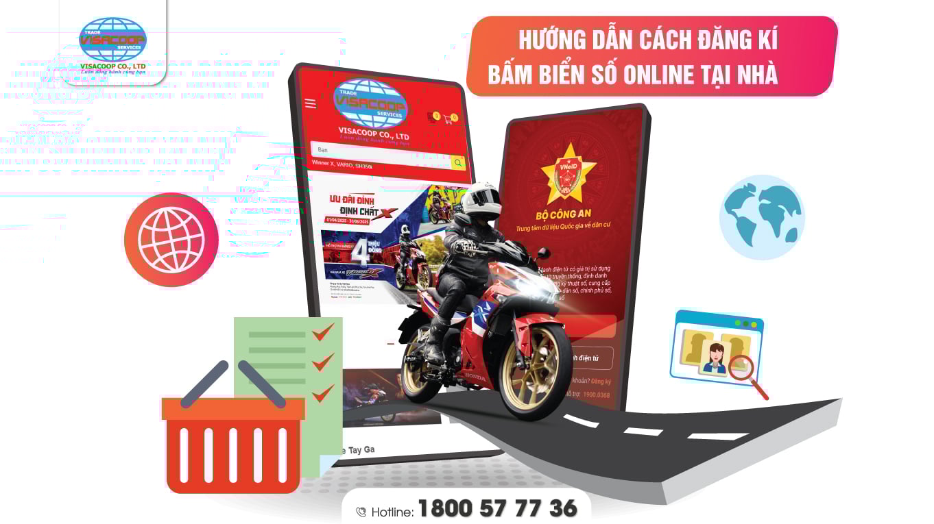 HƯỚNG DẪN CÁCH ĐĂNG KÍ, BẤM BIỂN SỐ ONLINE TẠI NHÀ