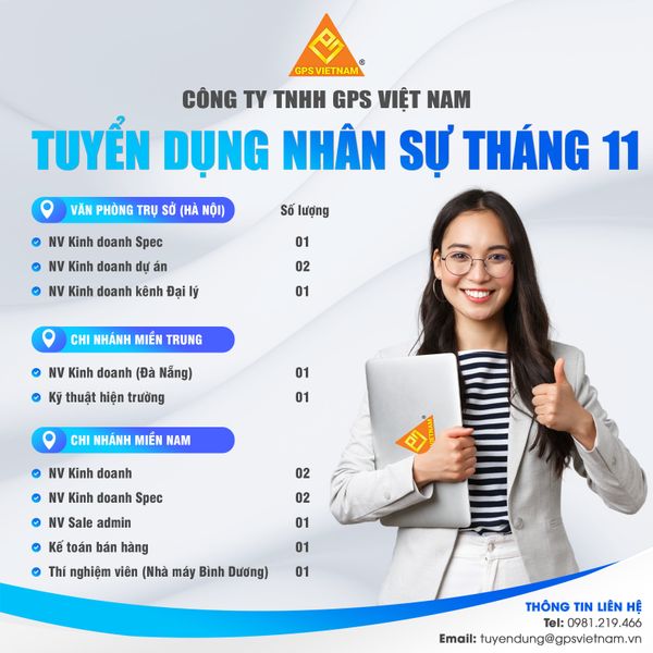 Thông tin tuyển dụng nhân sự tháng 11/2023