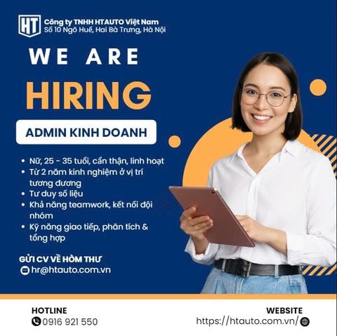 Tuyển dụng vị trí Admin Kinh Doanh