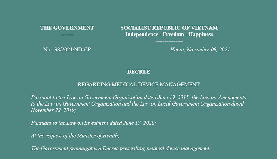 Decree No. 98/2021/ND-CP