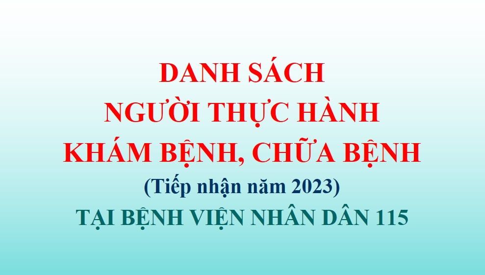 Danh sách người thực hành khám bệnh, chữa bệnh (BS Răng hàm mặt tiếp nhận năm 2023)
