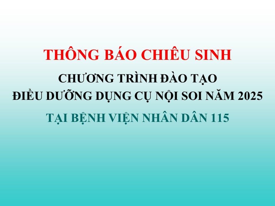 [TBCS] Chương trình đào tạo Điều dưỡng dụng cụ nội soi năm 2025