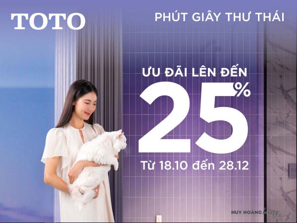 Chương trình khuyến mãi thiết bị vệ sinh TOTO, chiết khấu lên đến 25%