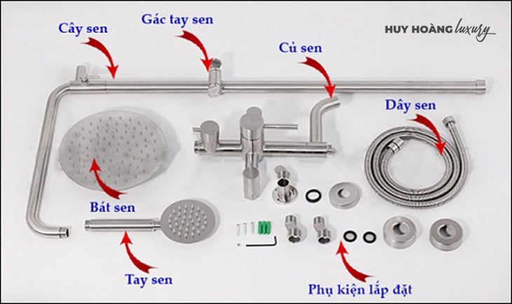 Vòi sen cây có cấu tạo như thế nào?