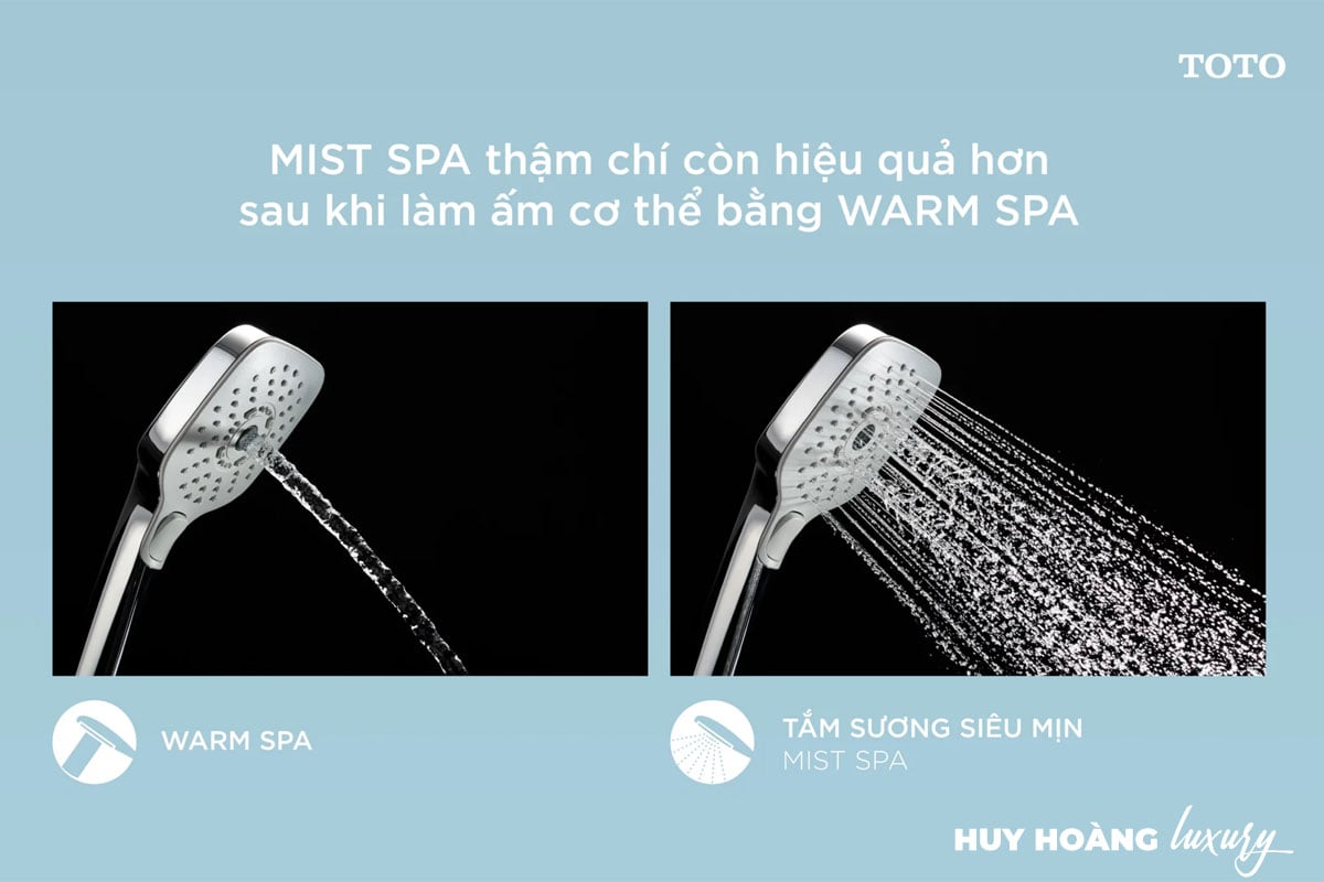 Hai công nghệ độc quyền Warm spa và Mist spa mang lại trải nghiệm thư giãn cho người dùng