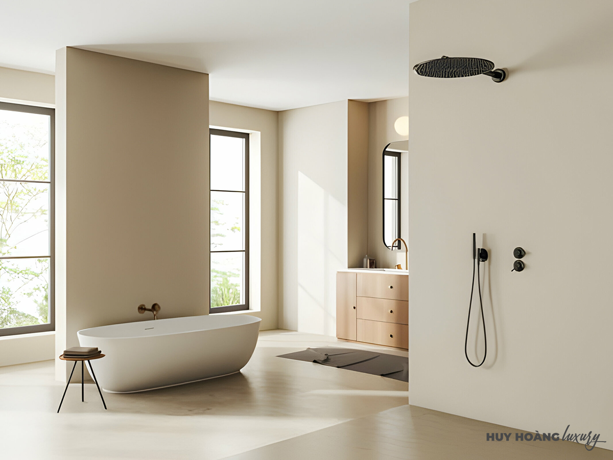 Sen tắm âm tường cho phòng tắm thêm hiện đại, tiện nghi, ấn tượng