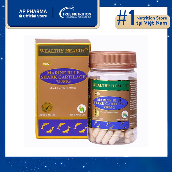 Sụn Cá Mập Wealthy Health Marine Blue Shark Cartilage 750mg