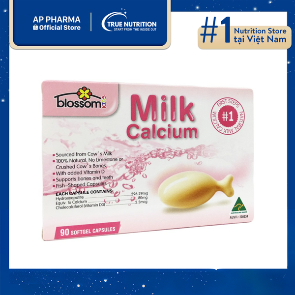 Sữa Canxi Cho Bé Blossom Milk Calcium 90 Softgel Capsules