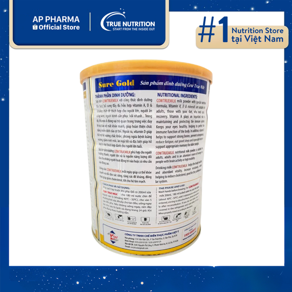 Sữa Bột Cow True Milk Sure Gold Giải Pháp Dinh Dưỡng Hoàn Hảo Cho Người Lớn Tuổi Và Người Ăn Uống Kém