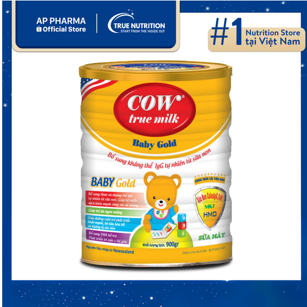 Sữa Cow True Milk Baby Gold: Phát Triển Tầm Vóc Và Trí Não Cho Trẻ Từ 6-36 Tháng