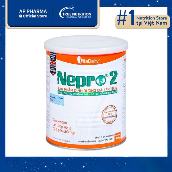 Sữa Bột Nepro 2 VitaDairy - Dinh Dưỡng Hoàn Hảo Cho Người Bệnh Thận Có Lọc Máu Ngoài Thận