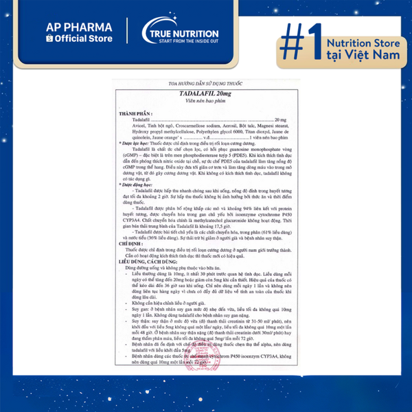 Thuốc Tadalafil 20mg Armephaco