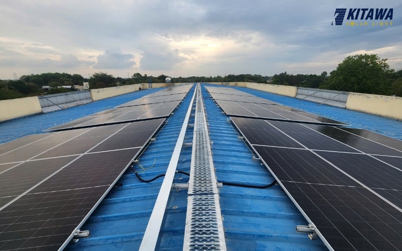 Diện tích lắp điện mặt trời hòa lưới 60kW