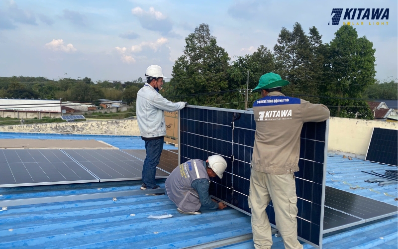 Lắp điện mặt trời hòa lưới 60kW sản xuất lượng điện cao