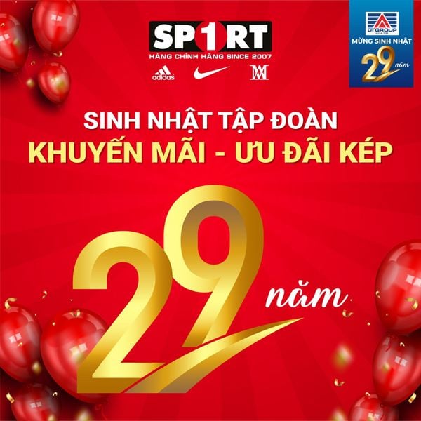 KHUYẾN MÃI - ƯU ĐÃI KÉP - SPORT1 MỪNG SINH NHẬT DT GROUP 29 NĂM