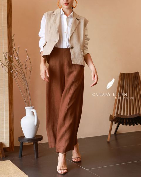 HIGH-QUALITY LINEN ELASTIC WAIST PANTS - AN INDISPENSABLE ITEM IN THE WARDROBE