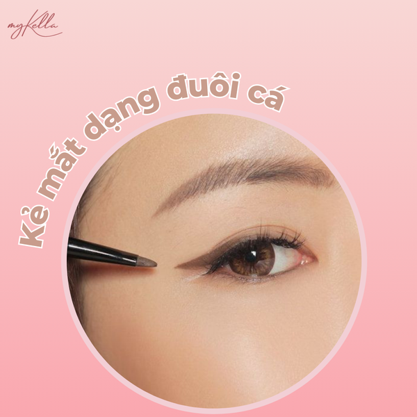 Kẻ mắt kiểu đuôi cá dành cho những ai không muốn mắt quá sắc sảo nhưng vẫn có điểm nhấn.