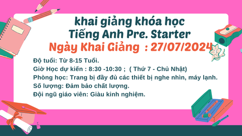 Khai giảng khóa học Tiếng Anh ngày 27/07