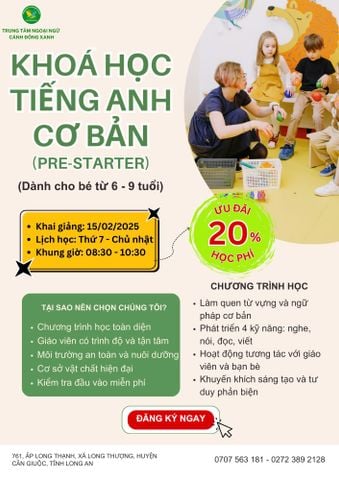 🎉 TUYỂN SINH KHÓA HỌC TIẾNG ANH CƠ BẢN – HỌC VUI, TIẾN BỘ NHANH! 🌟