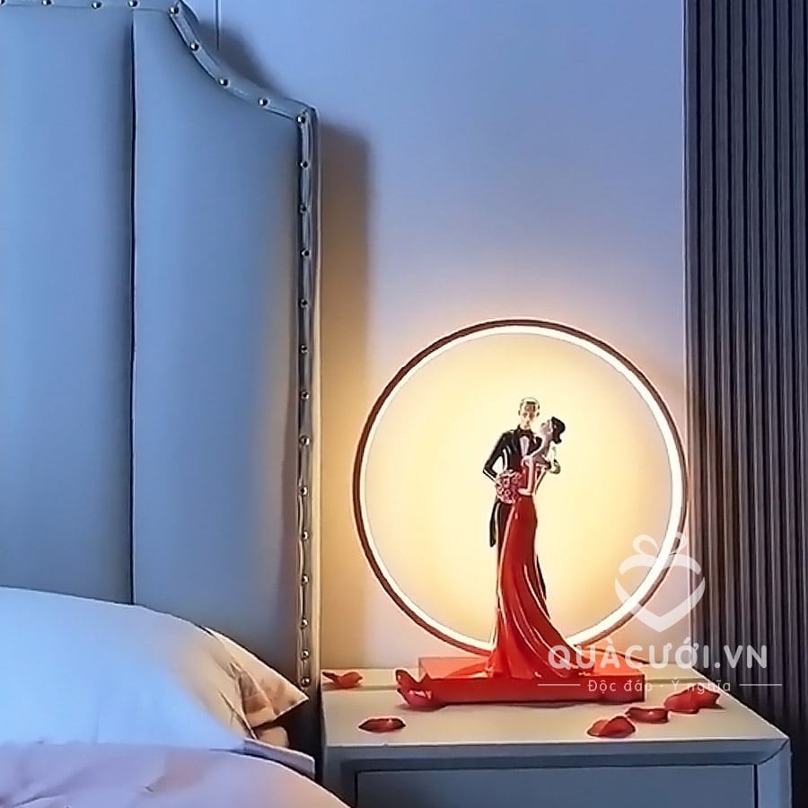 đèn ngủ để bàn trang trí tượng cô dâu chú rể - Quà cưới cao cấp