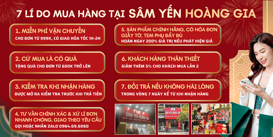 7 lí do nên mua hàng tại Sâm Yến Hoàng Gia