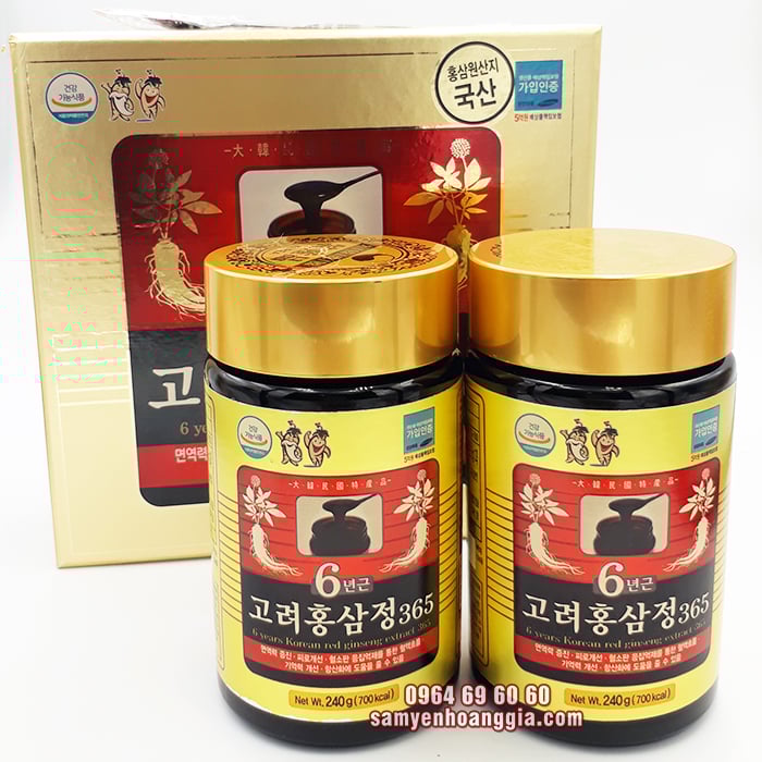 cao hồng sâm hàn quốc 365 hộp 2 lọ 240g 8809131336574