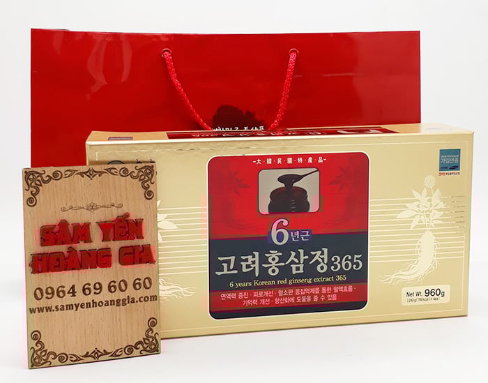 Cao hồng sâm 365 Hàn Quốc 6 năm tuổi 240g hộp 4 lọ 8809131336581