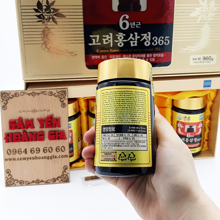 Cao hồng sâm 365 Hàn Quốc 6 năm tuổi 240g hộp 4 lọ 8809131336581
