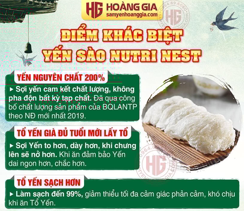 Tổ yến sào làm sạch lông Nutrinest thượng hạng hộp 50g