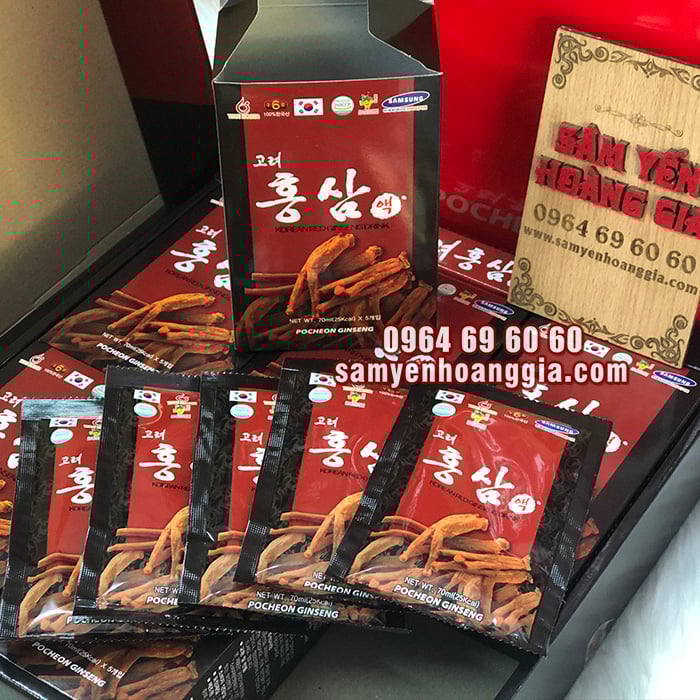 Nước hồng sâm Hàn Quốc 6 năm tuổi Pocheon hộp 30 gói x 70ml 8809191149572