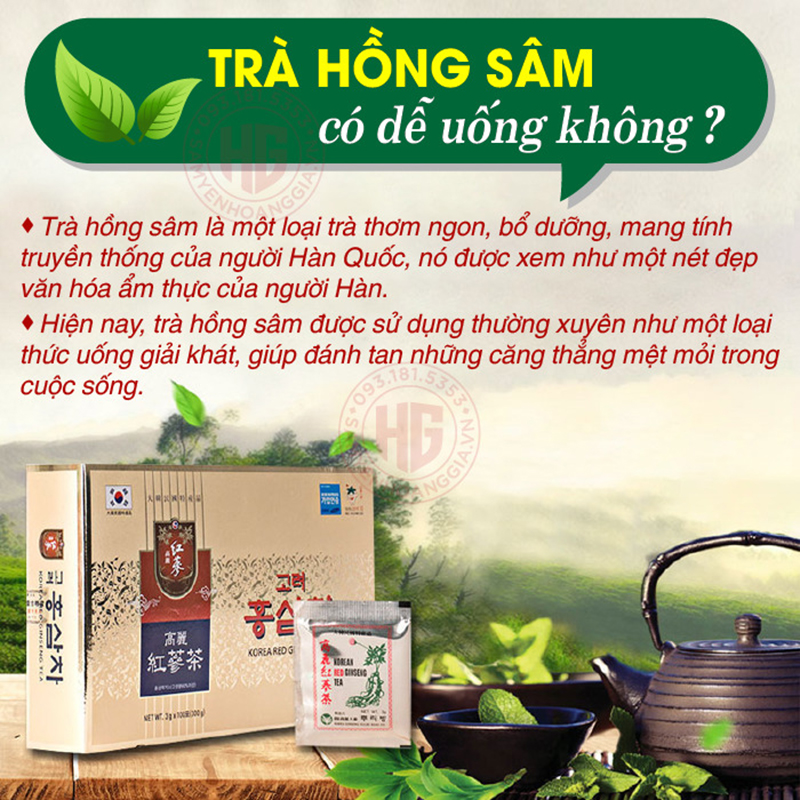 TRÀ HỒNG SÂM HÀN QUỐC