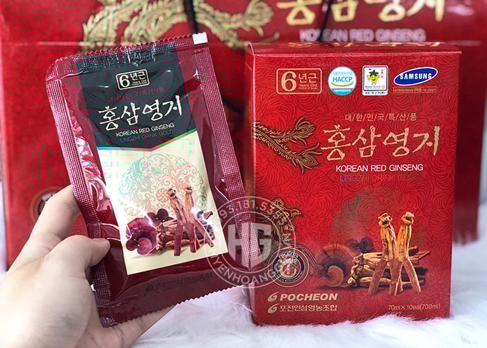 Nước hồng sâm linh chi Hàn quốc Pocheon hộp 30 gói 0964696060