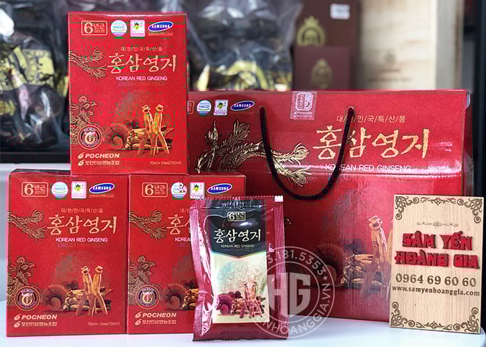 Nước hồng sâm linh chi Hàn quốc Pocheon hộp 30 gói 0964696060