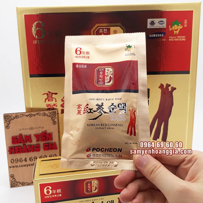 Nước hồng sâm Pocheon Hàn Quốc 100% hộp 30 gói 0964696060