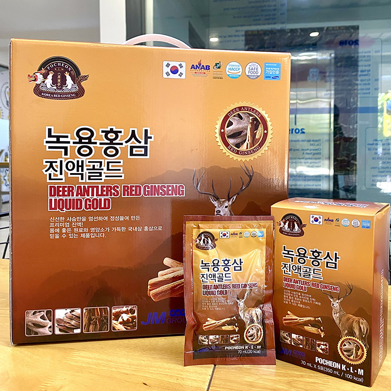 nước hồng sâm nhung hươu hàn quốc gold hộp 30 gói 70ml