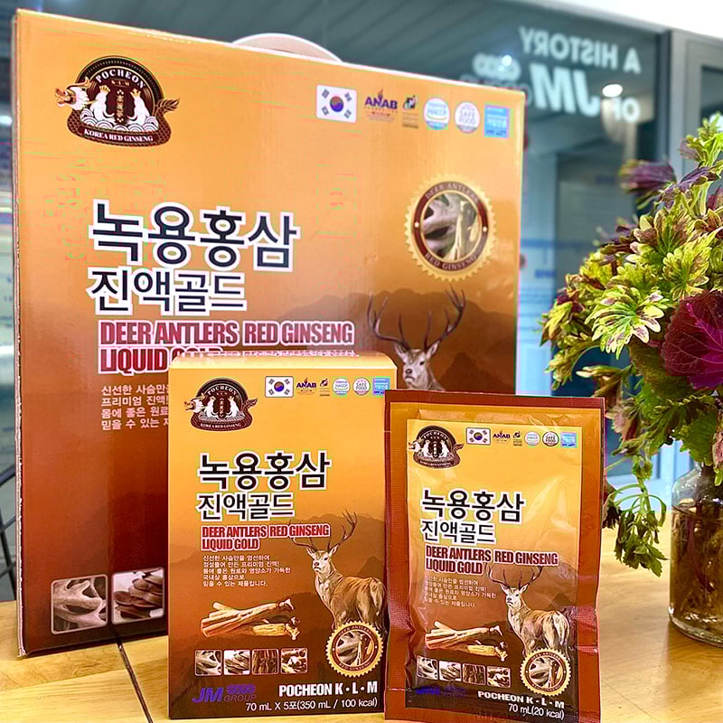 nước hồng sâm nhung hươu hàn quốc gold hộp 30 gói 70ml