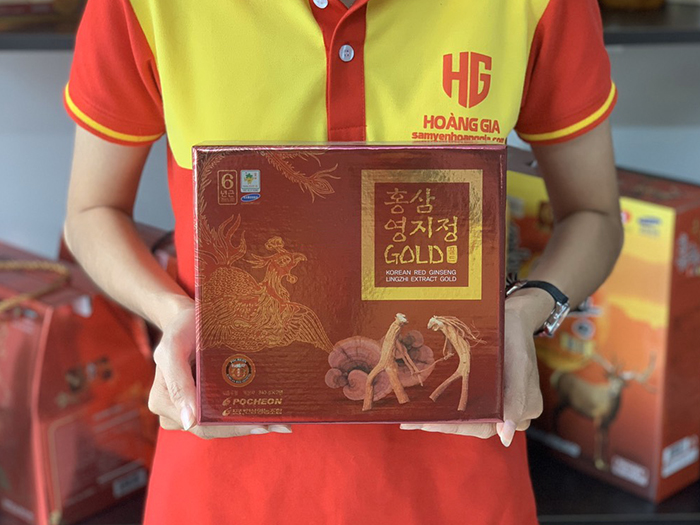 Cao hồng sâm linh chi Hàn quốc Pocheon hộp 2 lọ 240g sâm yến hoàng gia