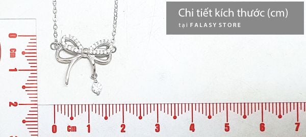 Dây chuyền bạc 925 thiết kế nơ thanh lịch, đính đá lấp lánh, phụ kiện phù hợp cho phong cách nhẹ nhàng, nữ tính