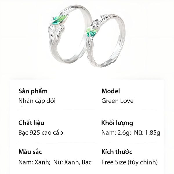 Nhẫn đôi đẹp bạc thanh lịch, phù hợp để làm nhẫn đính hôn hoặc kỷ niệm, với thiết kế tối giản nhưng mang thông điệp tình yêu