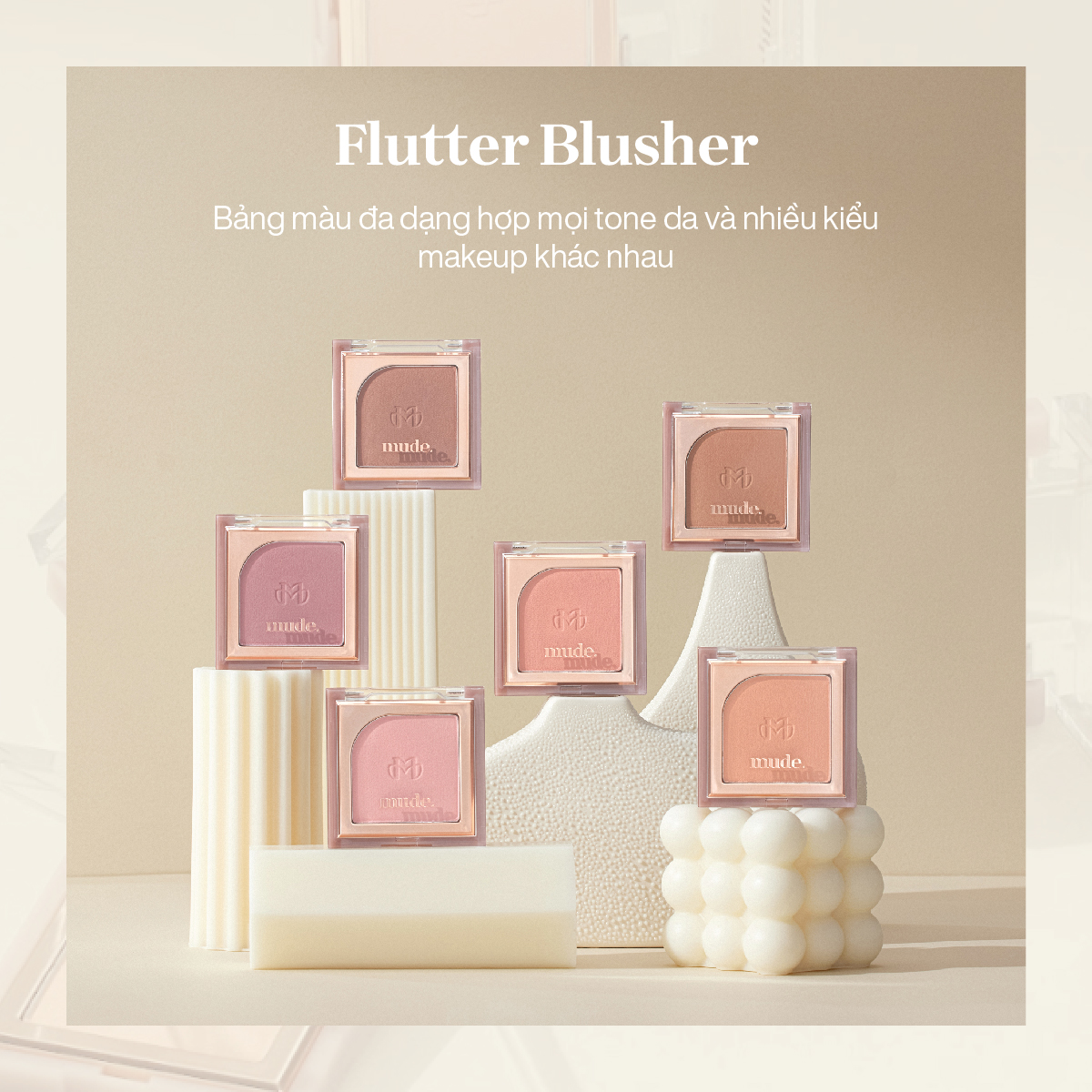 Phấn Má Hồng Mịn Lì Kiềm Dầu Chuẩn Màu mude Flutter Blusher – OQR Byoung