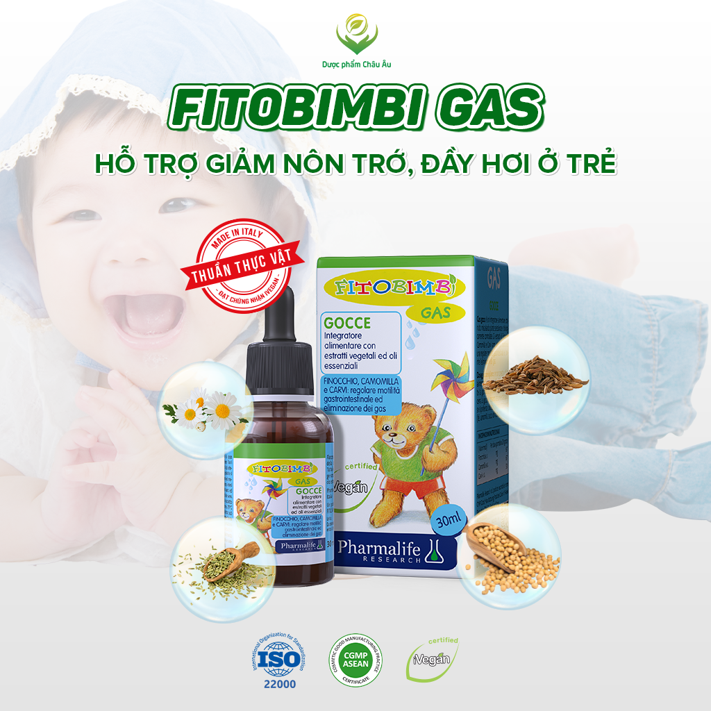 Fitobimbi Gas giúp giảm đầy hơi, nôn trớ ở trẻ