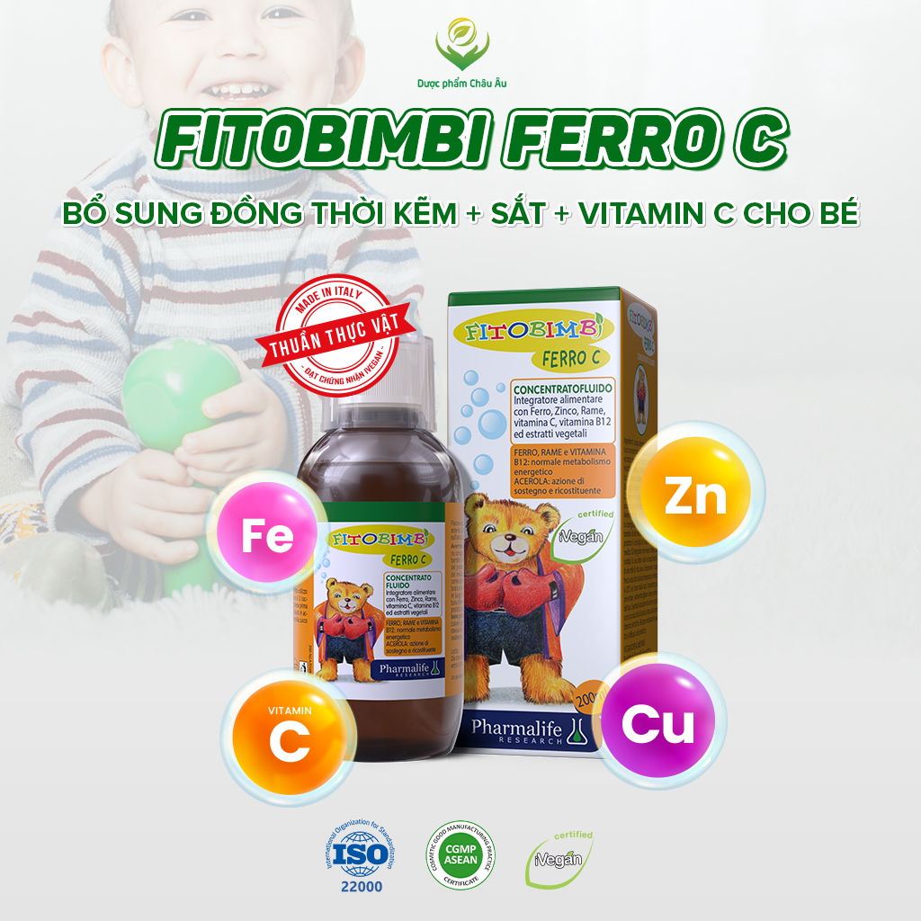Fitobimbi Ferro C - Bổ sung kẽm + Sắt cho bé