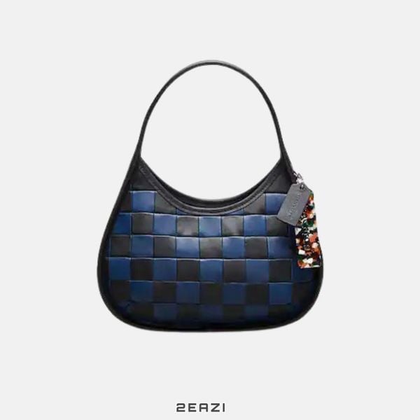 Túi Coach Ergo Bag In Checkerboard Patchwork Upcrafted Leather CK535 Kẻ Caro Xanh Đen