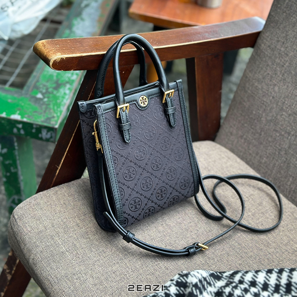 Túi Tory Burch Tote Mini T Monogram 152133 Màu Đen