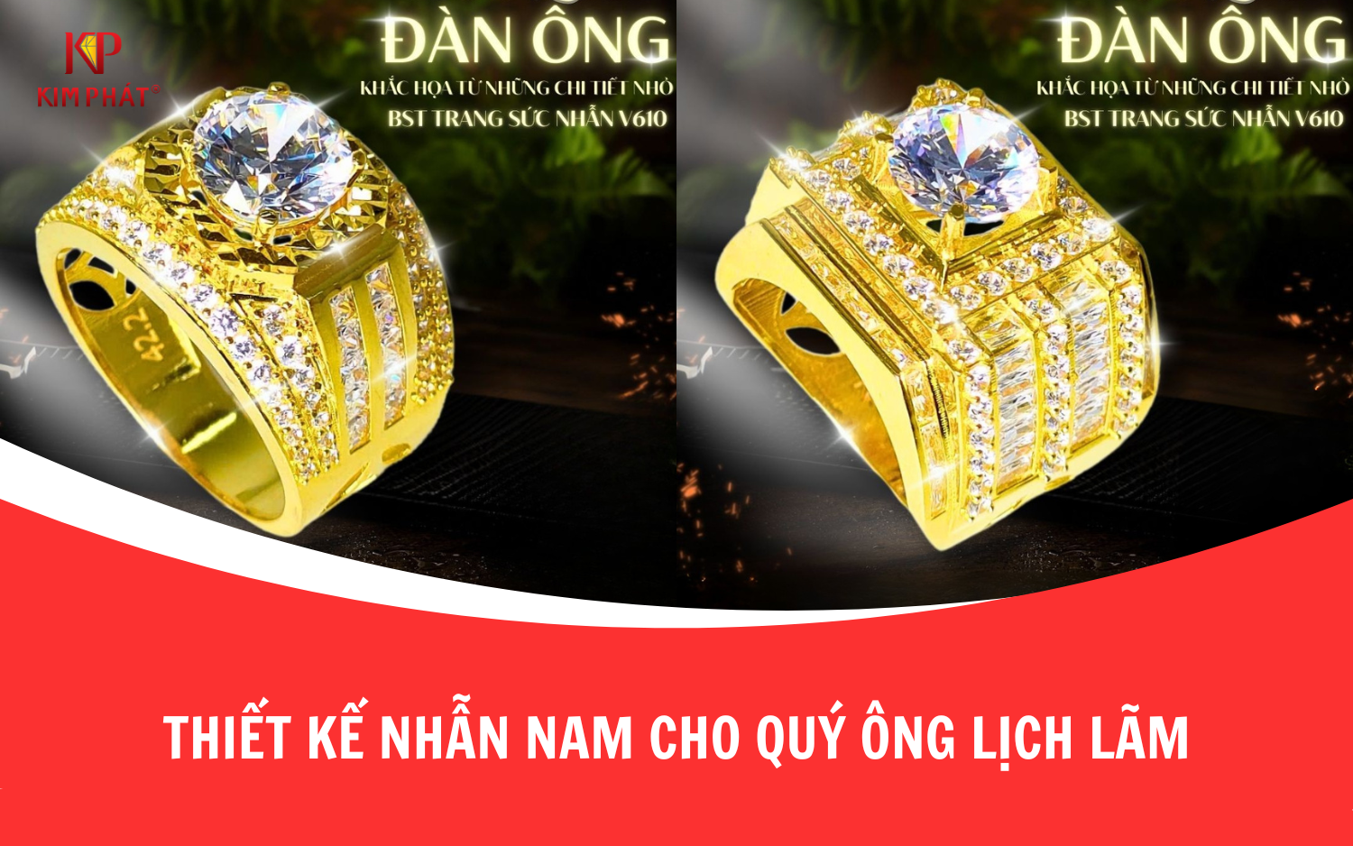 Thiết Kế Nhẫn Nam Cho Quý Ông Lịch Lãm Cùng Kim Phát