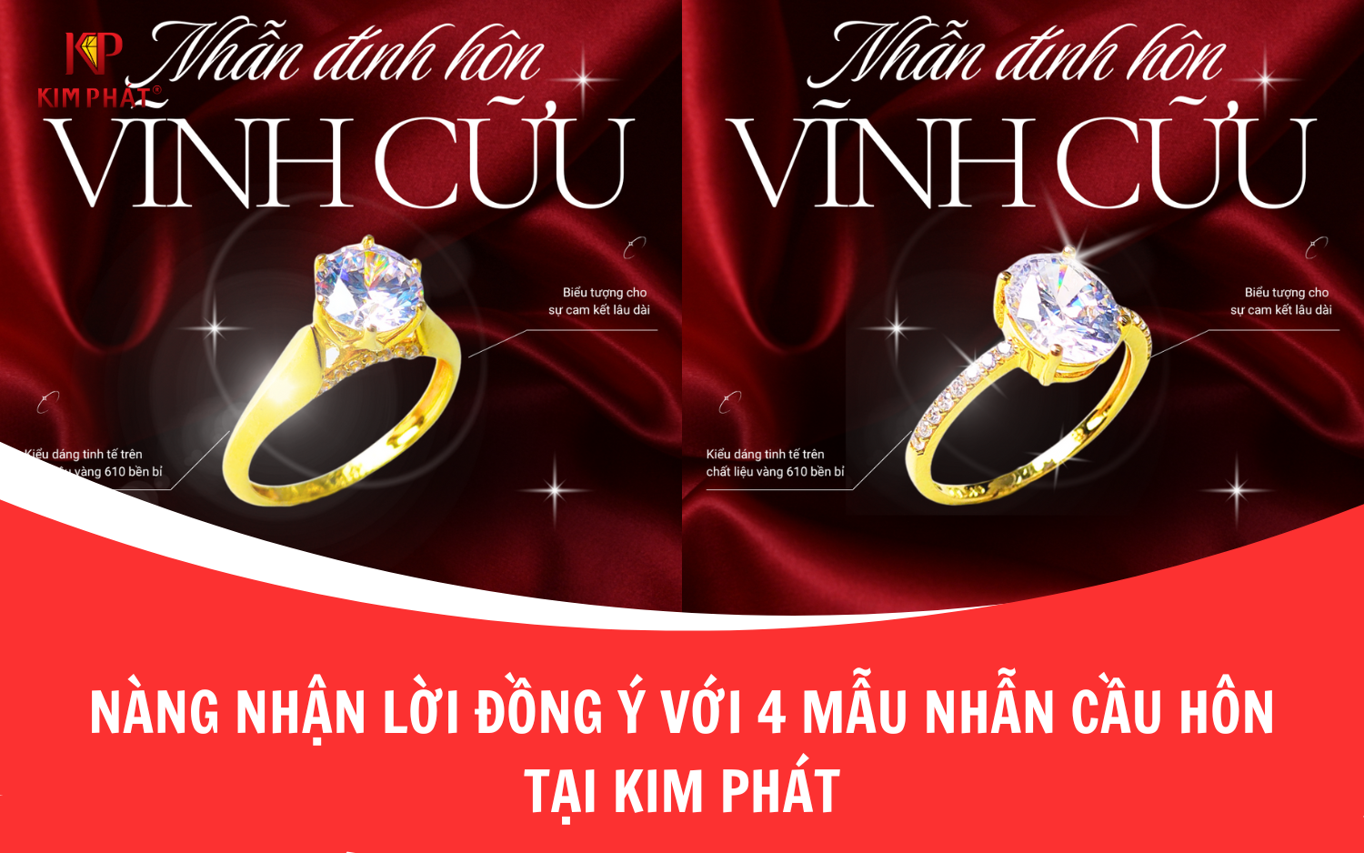 Nàng Nhận Lời Đồng Ý Với 4 Mẫu Nhẫn Cầu Hôn Tại Kim Phát