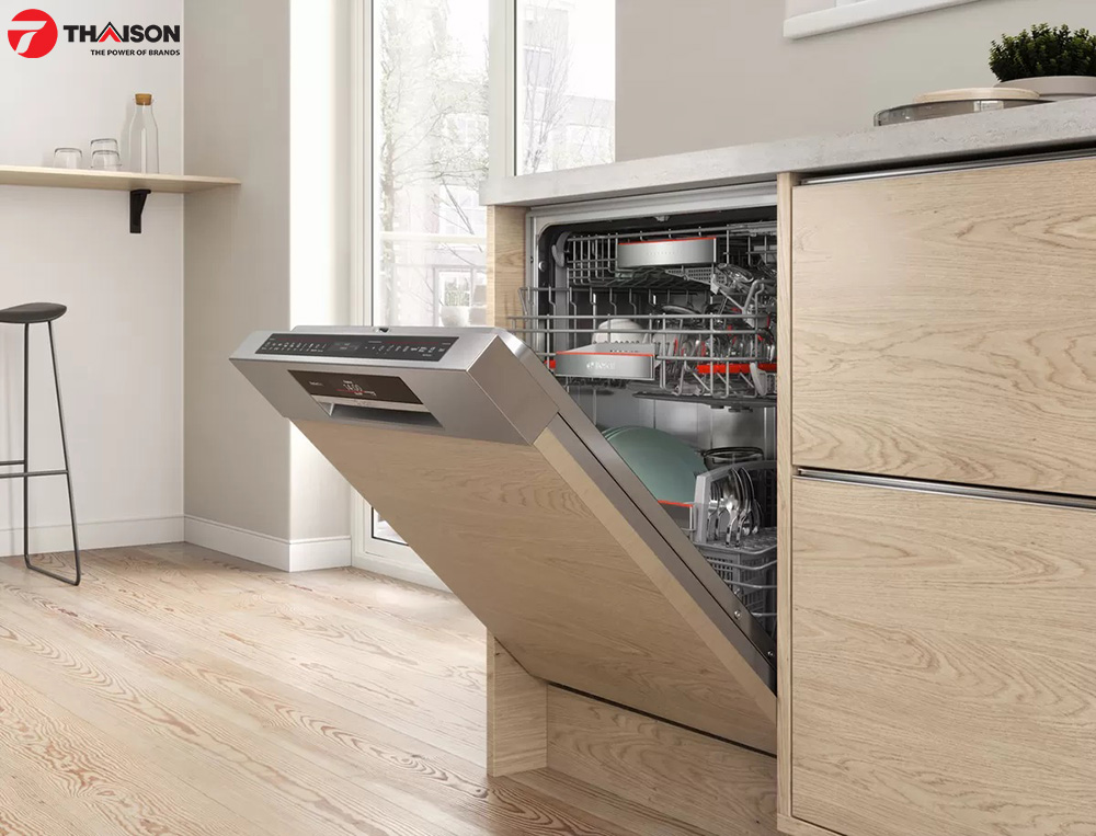 Máy rửa bát Bosch SMI88US36E lắp âm bán phần như thế nào?