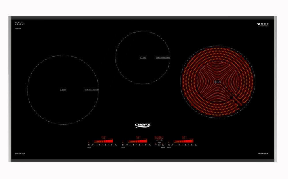 Bếp từ 3 vùng nấu 2 từ 1 hồng ngoại